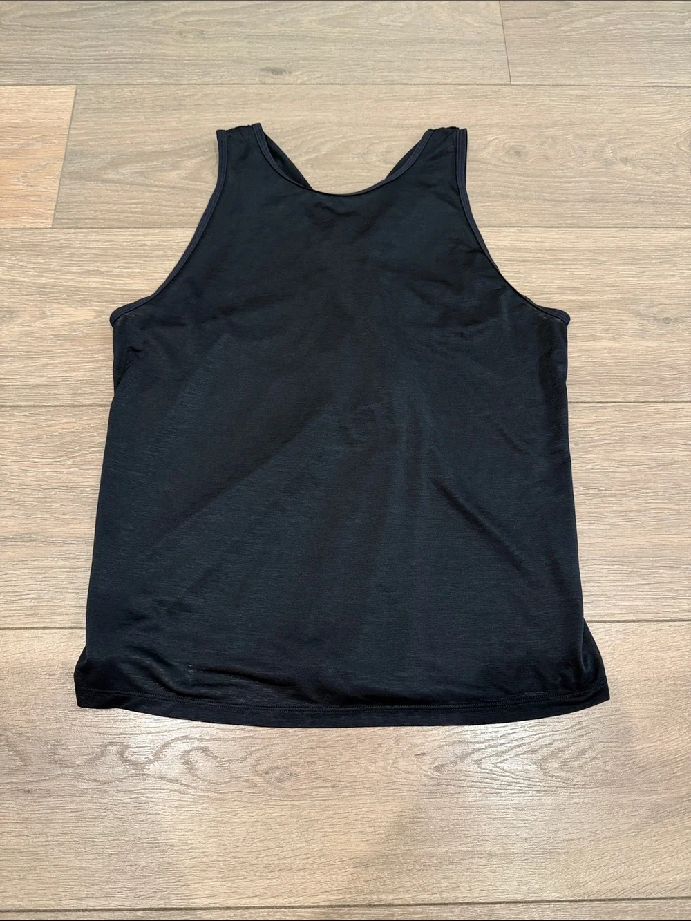 LULULEMON Black Semi Sheer Crisscross X Drape Back Active Gym Tank Top Size 6